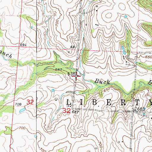 Topographic Map of Pleasant Valley School (historical), MO