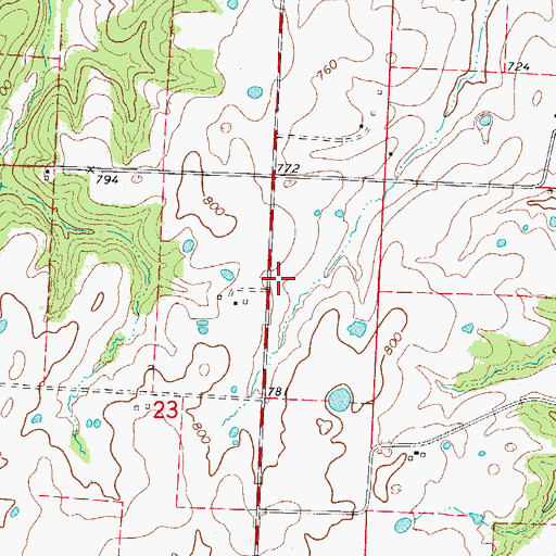 Topographic Map of Pleasant Valley School (historical), MO