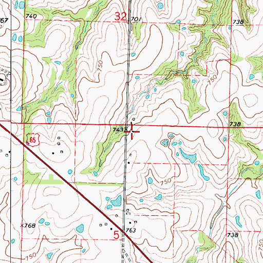 Topographic Map of Prairie Home School (historical), MO
