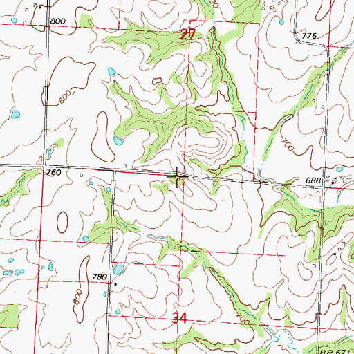 Topographic Map of Riverview School (historical), MO
