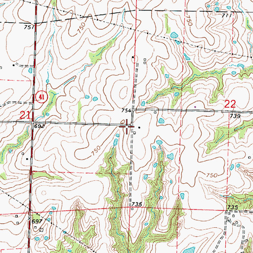 Topographic Map of Robert Leigh School (historical), MO