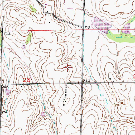 Topographic Map of Ross School (historical), MO