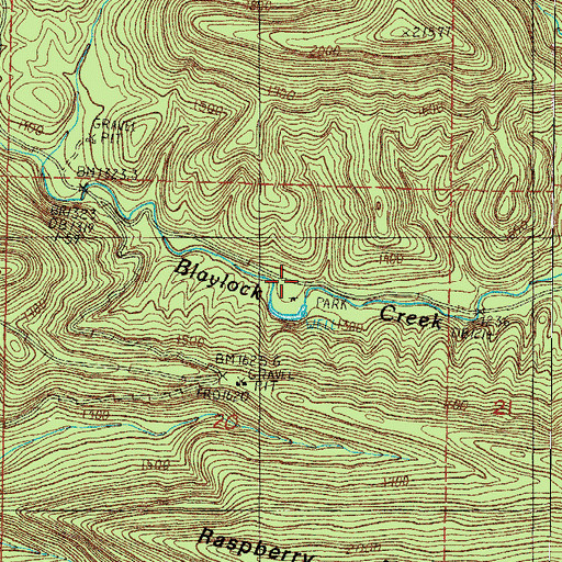 Topographic Map of Bard Springs Recreation Area, AR