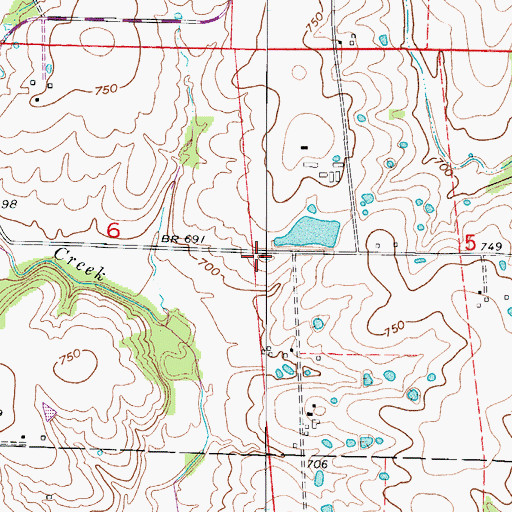 Topographic Map of Stonewall School (historical), MO