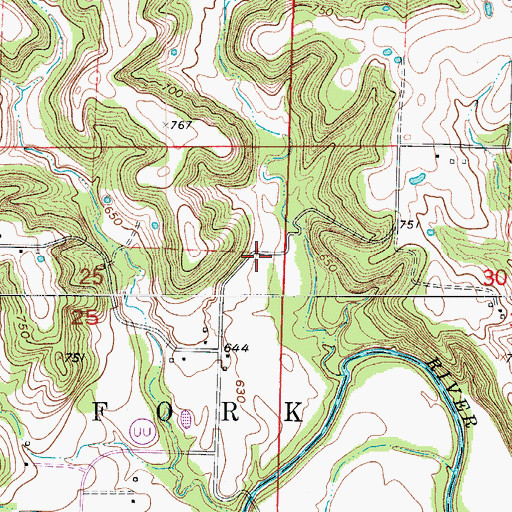Topographic Map of Thornlea School (historical), MO