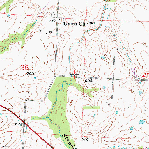 Topographic Map of Union School (historical), MO