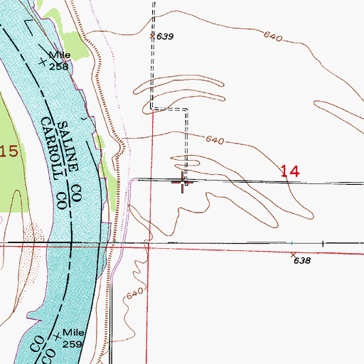 Topographic Map of Walnut Grove School (historical), MO