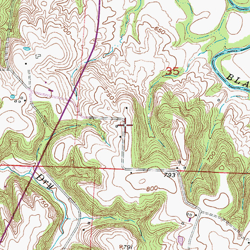 Topographic Map of Woodson School (historical), MO