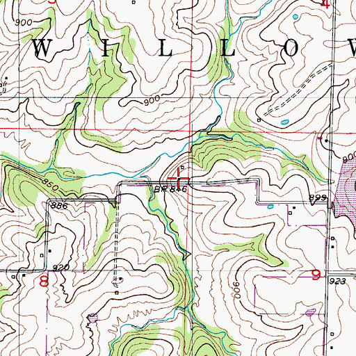 Topographic Map of Becker School (historical), MO