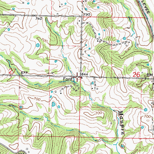Topographic Map of Bethel School (historical), MO
