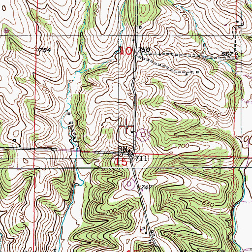 Topographic Map of Elliott School (historical), MO