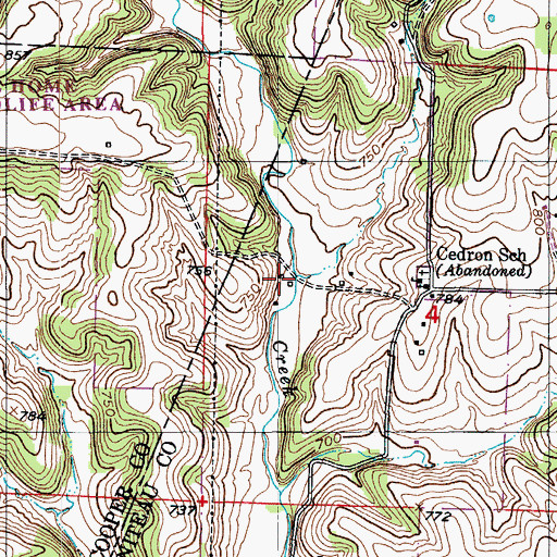 Topographic Map of Felder School (historical), MO
