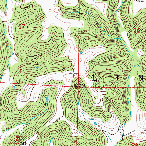 Topographic Map of Mulberry School (historical), MO