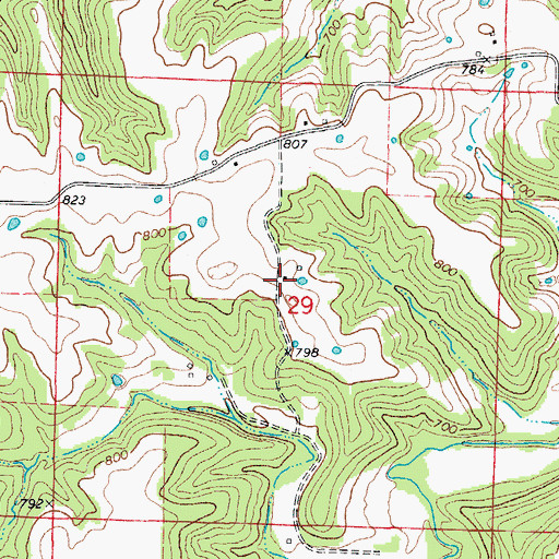 Topographic Map of Oakland School (historical), MO