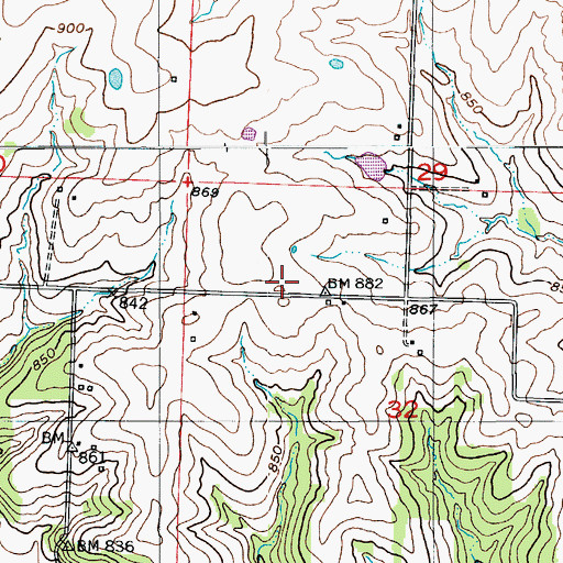 Topographic Map of Pleasant View School (historical), MO