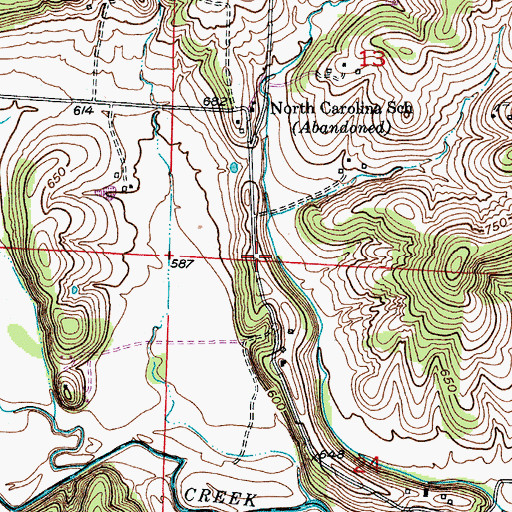 Topographic Map of South Carolina School (historical), MO