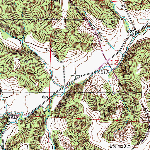 Topographic Map of Splice Creek School (historical), MO