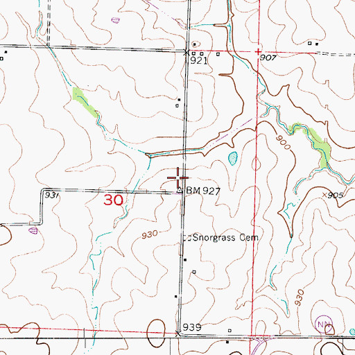Topographic Map of Willow Fork School (historical), MO