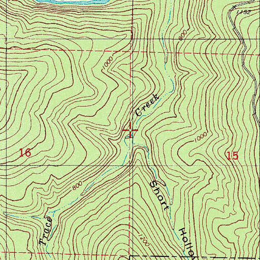 Topographic Map of Short Hollow, AR