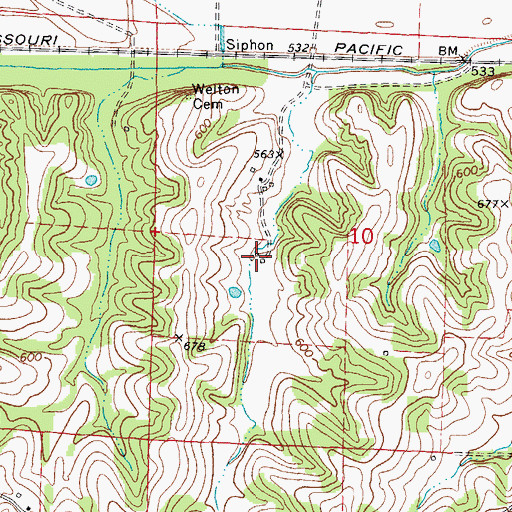 Topographic Map of Adolph (historical), MO