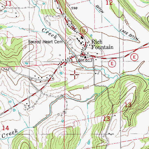 Topographic Map of Church of the Sacred Heart, MO