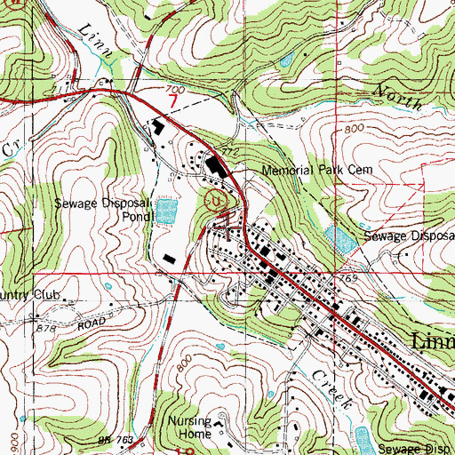 Topographic Map of Saint Georges Catholic Church, MO