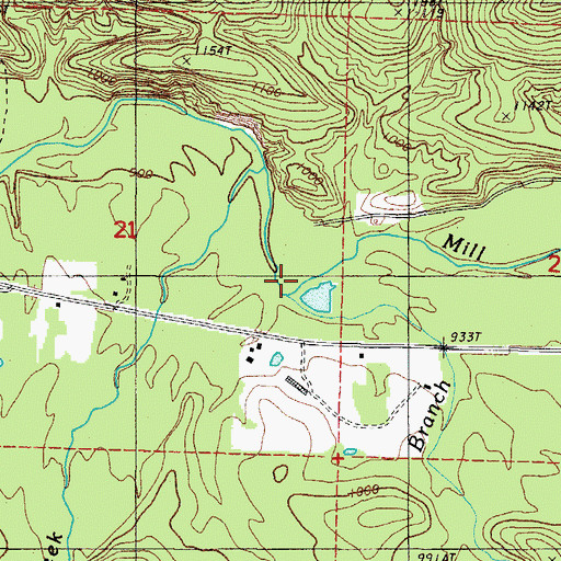 Topographic Map of Spring Branch, AR