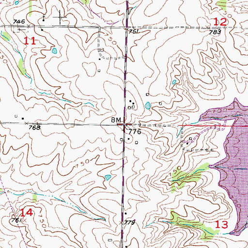 Topographic Map of Rolling Home (historical), MO