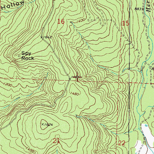 Topographic Map of Spy Rock Redding Loop, AR