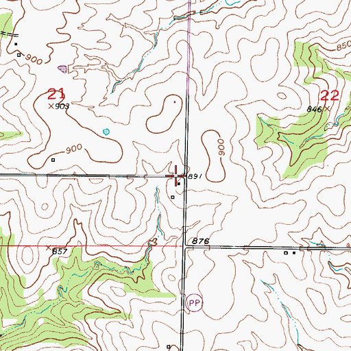 Topographic Map of Soleville (historical), MO