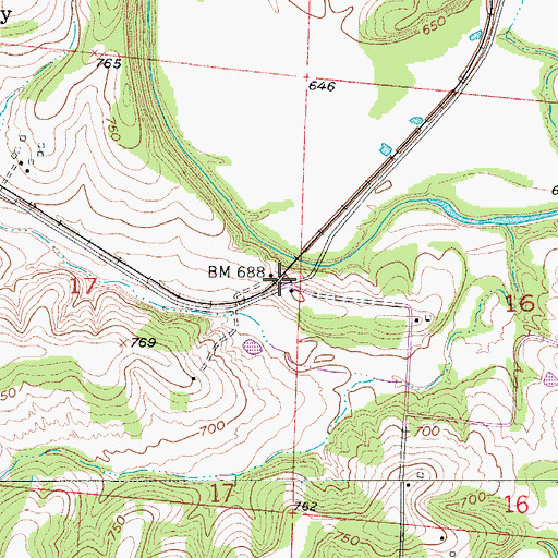 Topographic Map of Sweeney (historical), MO