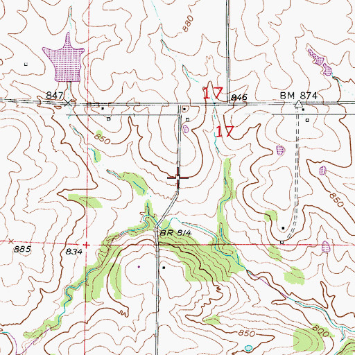 Topographic Map of Vermont (historical), MO