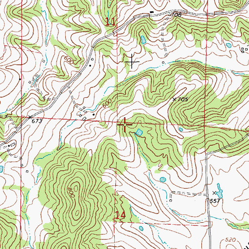 Topographic Map of Rost School (historical), MO