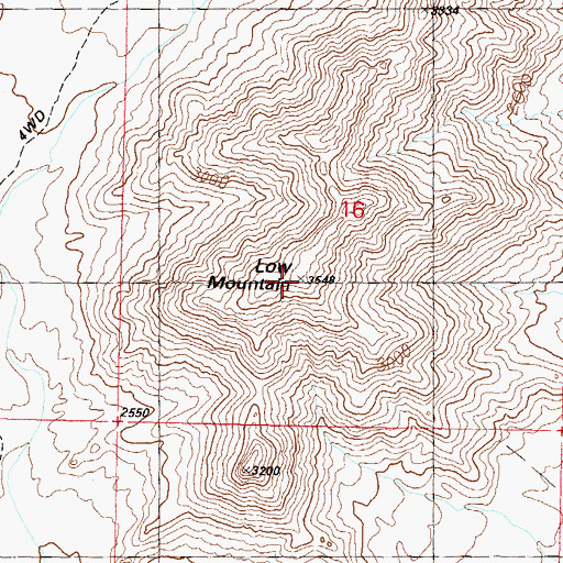 Topographic Map of Low Mountain, AZ