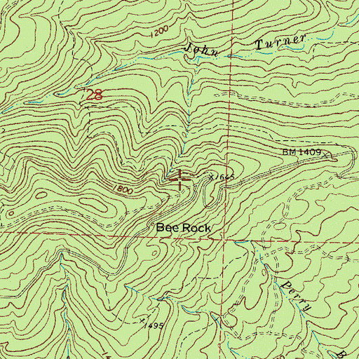 Topographic Map of Bee Rock Point of Interest, AR