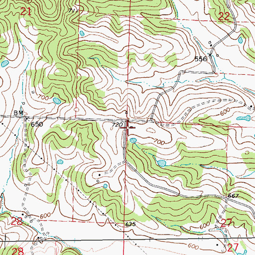 Topographic Map of Dodd School (historical), MO