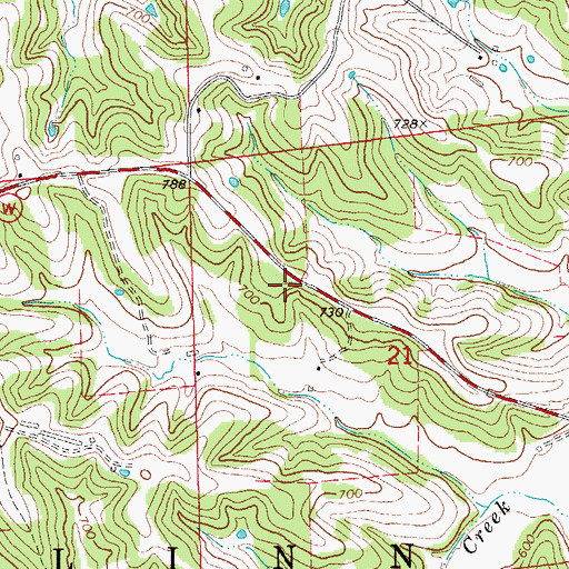 Topographic Map of Boillot School (historical), MO