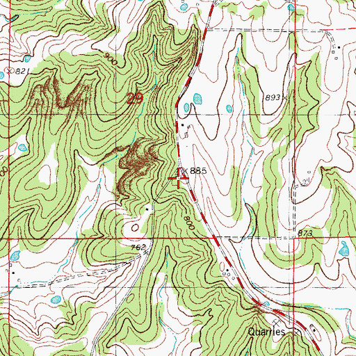 Topographic Map of Lone Star School (historical), MO