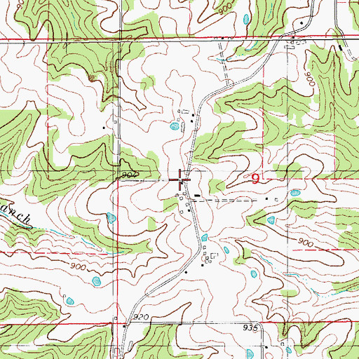 Topographic Map of Forest Grove School (historical), MO
