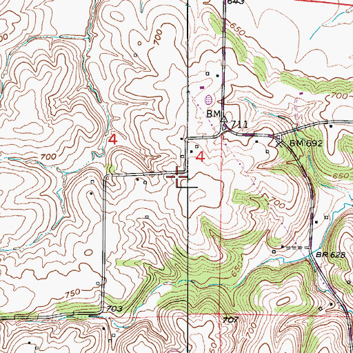 Topographic Map of Franklin School (historical), MO