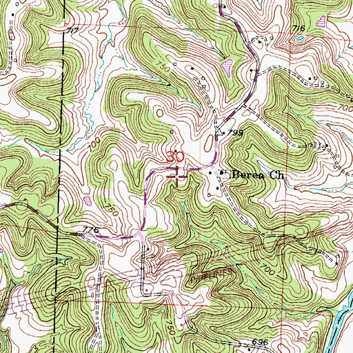 Topographic Map of Shackleford School (historical), MO