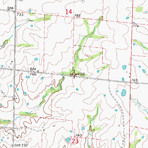 Topographic Map of Willow Grove School (historical), MO