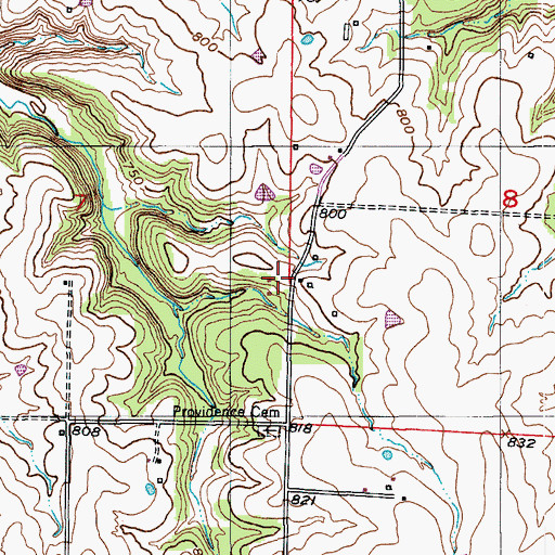 Topographic Map of Providence School (historical), MO