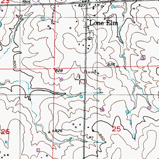 Topographic Map of Lone Grove School (historical), MO