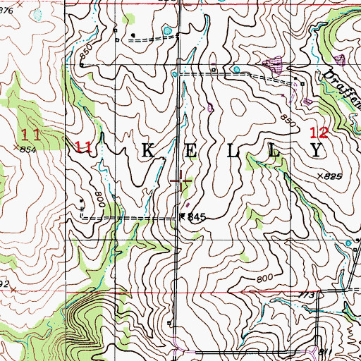 Topographic Map of Davis School (historical), MO