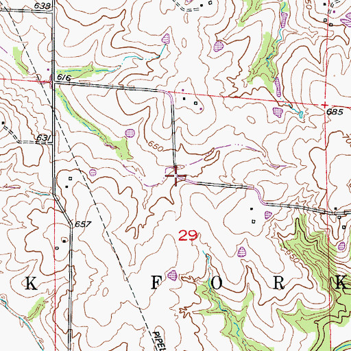 Topographic Map of Crab Orchard School (historical), MO