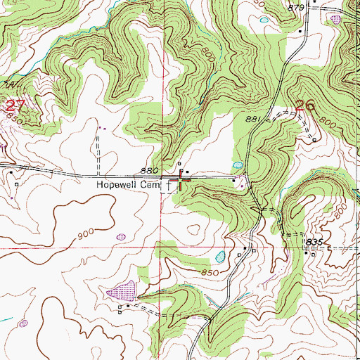 Topographic Map of Baxter School (historical), MO