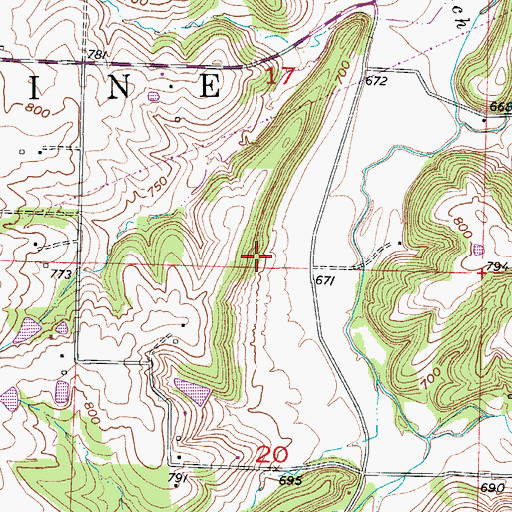 Topographic Map of Palestine School (historical), MO