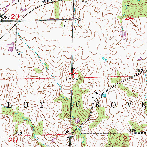 Topographic Map of Prairie View School (historical), MO