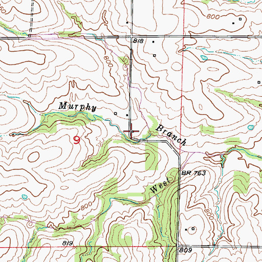 Topographic Map of West Fork School (historical), MO